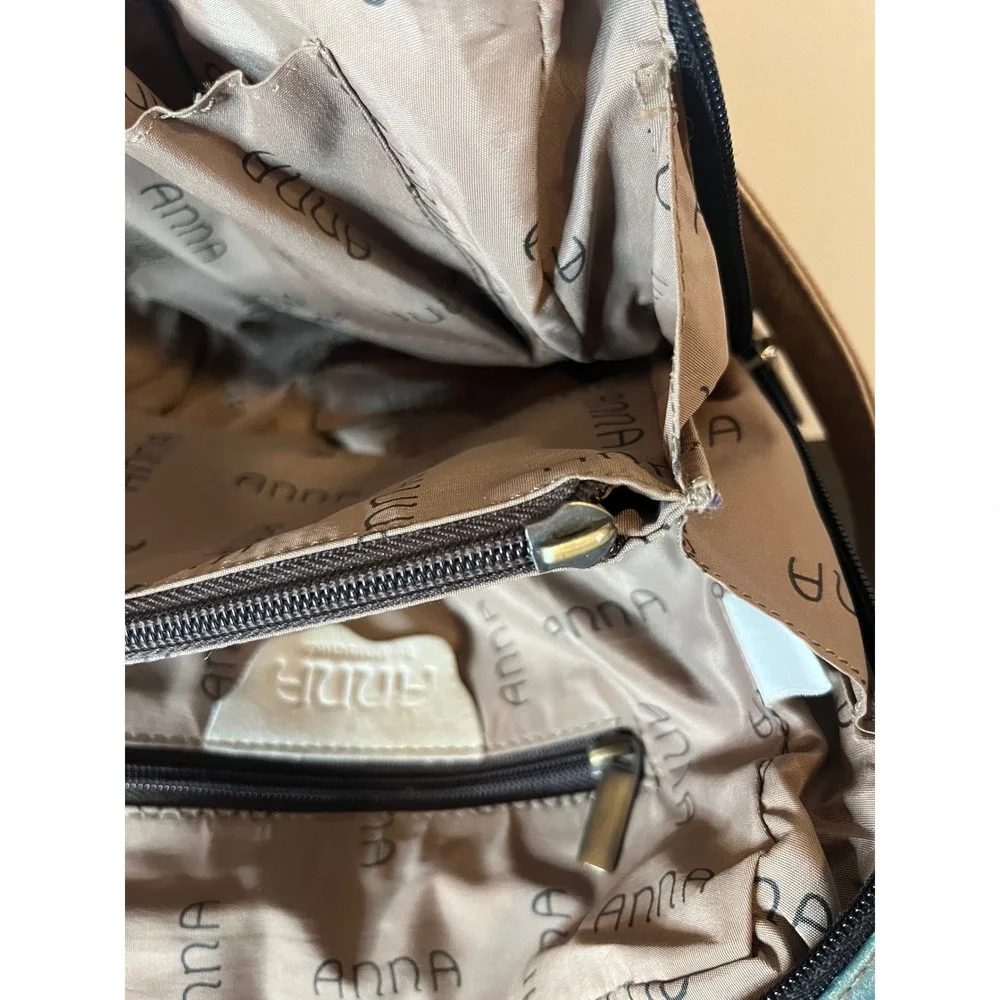 Anna by Anuschka Hand Painted Leather Butterfly Peacock Bag Vintage y2k Boho - Picture 4 of 7